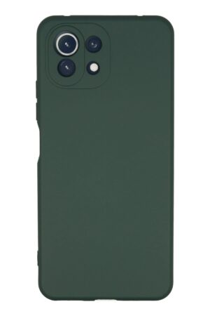 Xiaomi Mİ 11 Lite Kılıf Nano içi Kadife Silikon - Koyu Yeşil-(5796)