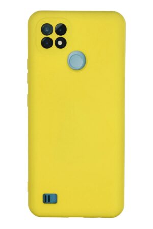 Realme C21 Kılıf Nano içi Kadife Silikon - Sarı-(5796)