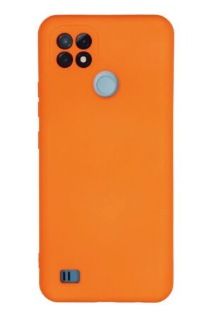 Realme C21 Kılıf Nano içi Kadife Silikon - Turuncu-(5796)