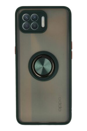 Oppo Reno 4 Lite Kılıf Montreal Yüzüklü Silikon Kapak - Yeşil-(5796)