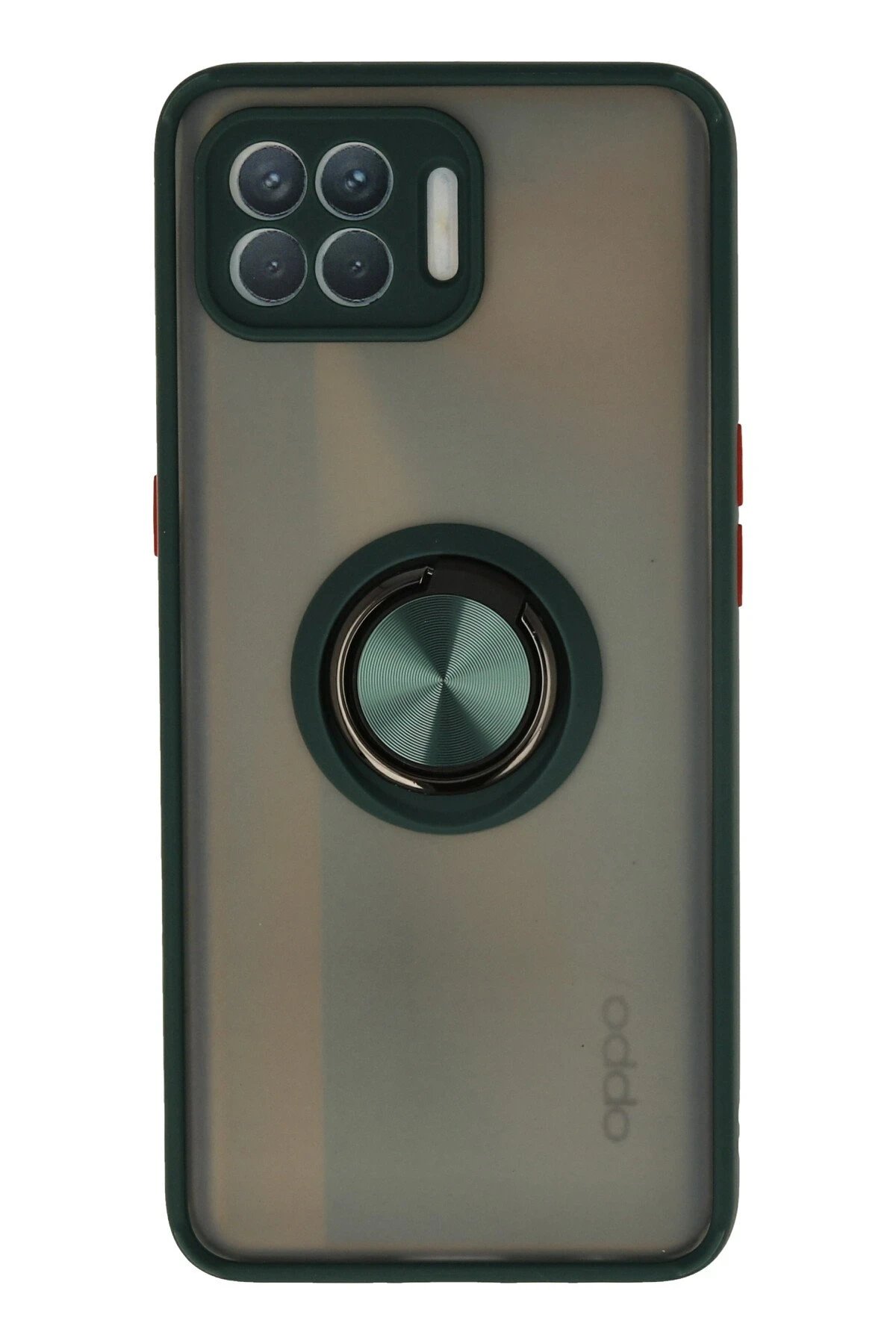 Oppo Reno 4 Lite Kılıf Montreal Yüzüklü Silikon Kapak - Yeşil-(5796)