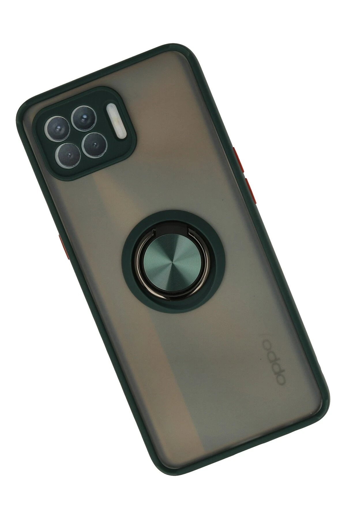 Oppo Reno 4 Lite Kılıf Montreal Yüzüklü Silikon Kapak - Yeşil-(5796) - Görsel 2