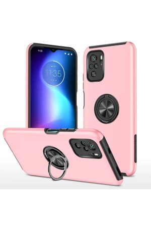 Xiaomi Poco F3 Kılıf Elit Yüzüklü Kapak - Pembe-(5796)