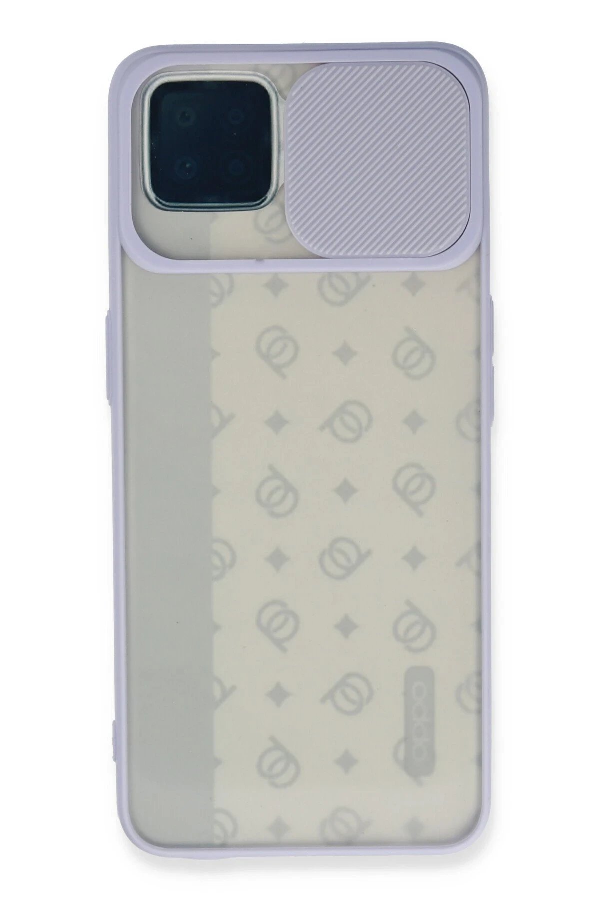 Oppo Reno 4 Lite Kılıf Palm Buzlu Kamera Sürgülü Silikon - Lila-(5796)