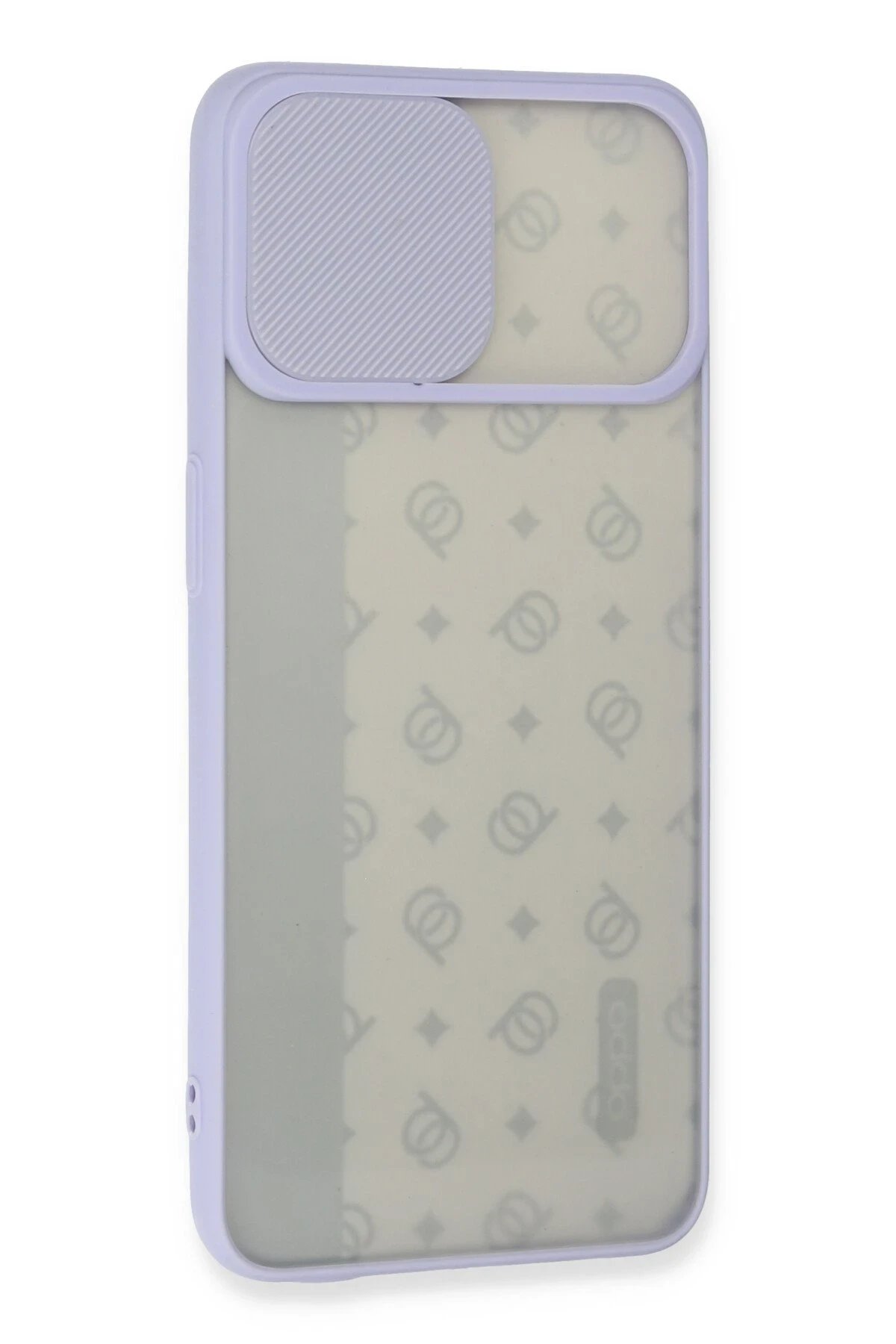 Oppo Reno 4 Lite Kılıf Palm Buzlu Kamera Sürgülü Silikon - Lila-(5796) - Görsel 2