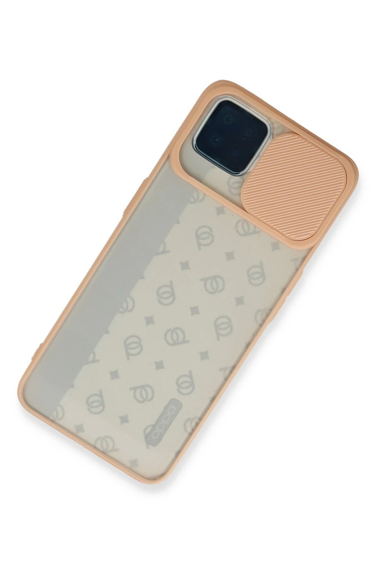 Oppo Reno 4 Lite Kılıf Palm Buzlu Kamera Sürgülü Silikon - Pembe-(5796) - Görsel 3