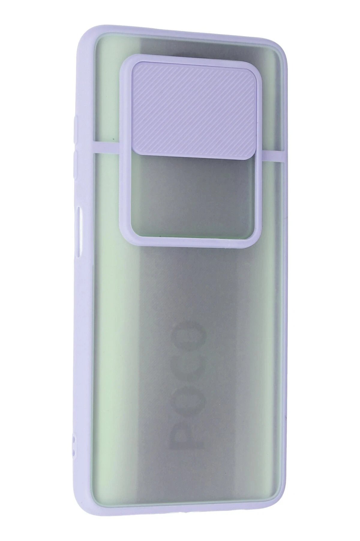 Xiaomi Pocophone X3 Kılıf Palm Buzlu Kamera Sürgülü Silikon - Lila-(5796) - Görsel 3