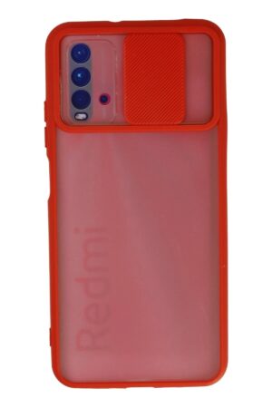 Xiaomi Redmi 9T Kılıf Palm Buzlu Kamera Sürgülü Silikon - Kırmızı-(5796)