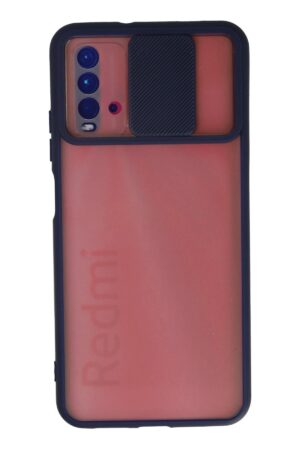 Xiaomi Redmi 9T Kılıf Palm Buzlu Kamera Sürgülü Silikon - Lacivert-(5796)