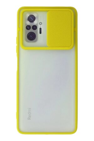 Xiaomi Redmi Note 10 Pro Kılıf Palm Buzlu Kamera Sürgülü Silikon - Sarı-(5796)