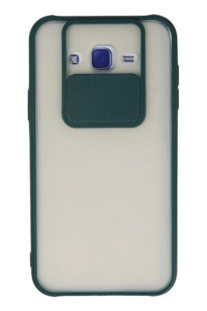 Samsung Galaxy J7 Kılıf Palm Buzlu Kamera Sürgülü Silikon - Yeşil-(5796)