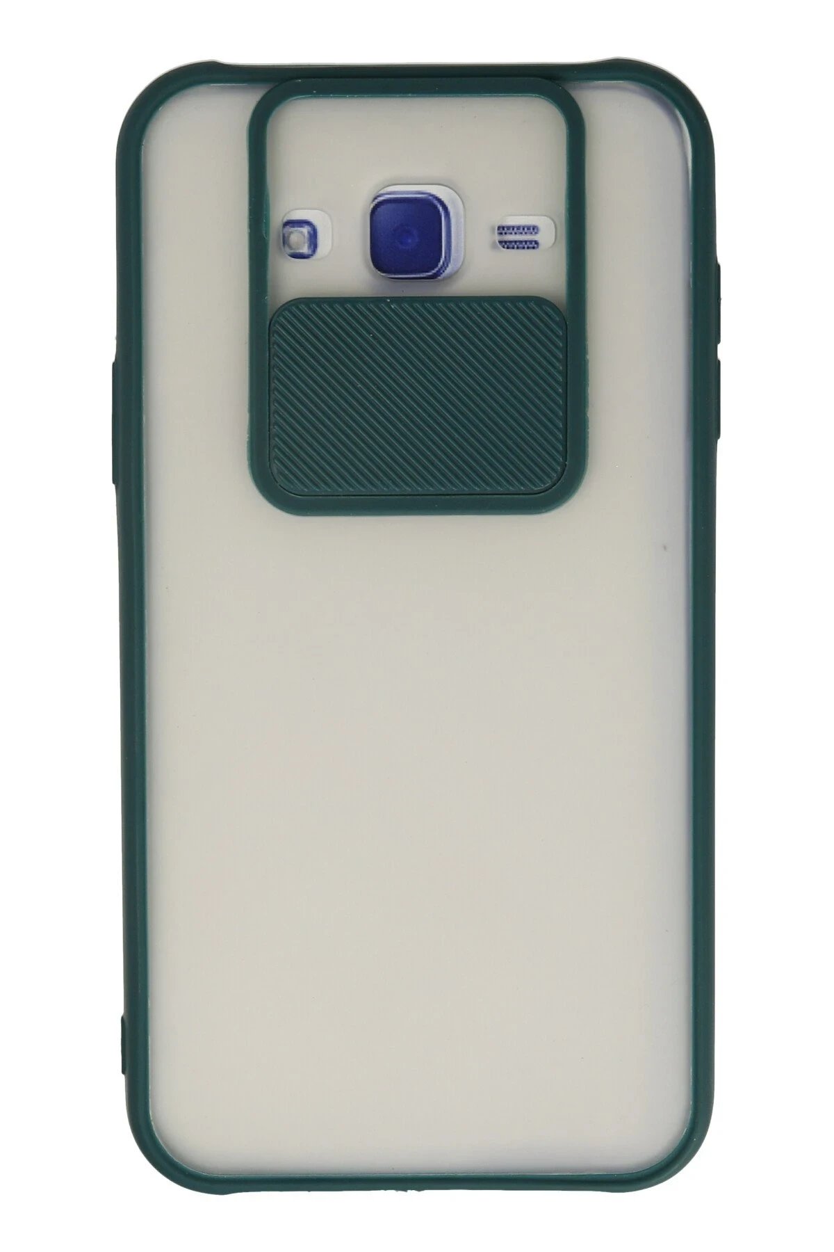 Samsung Galaxy J7 Kılıf Palm Buzlu Kamera Sürgülü Silikon - Yeşil-(5796)