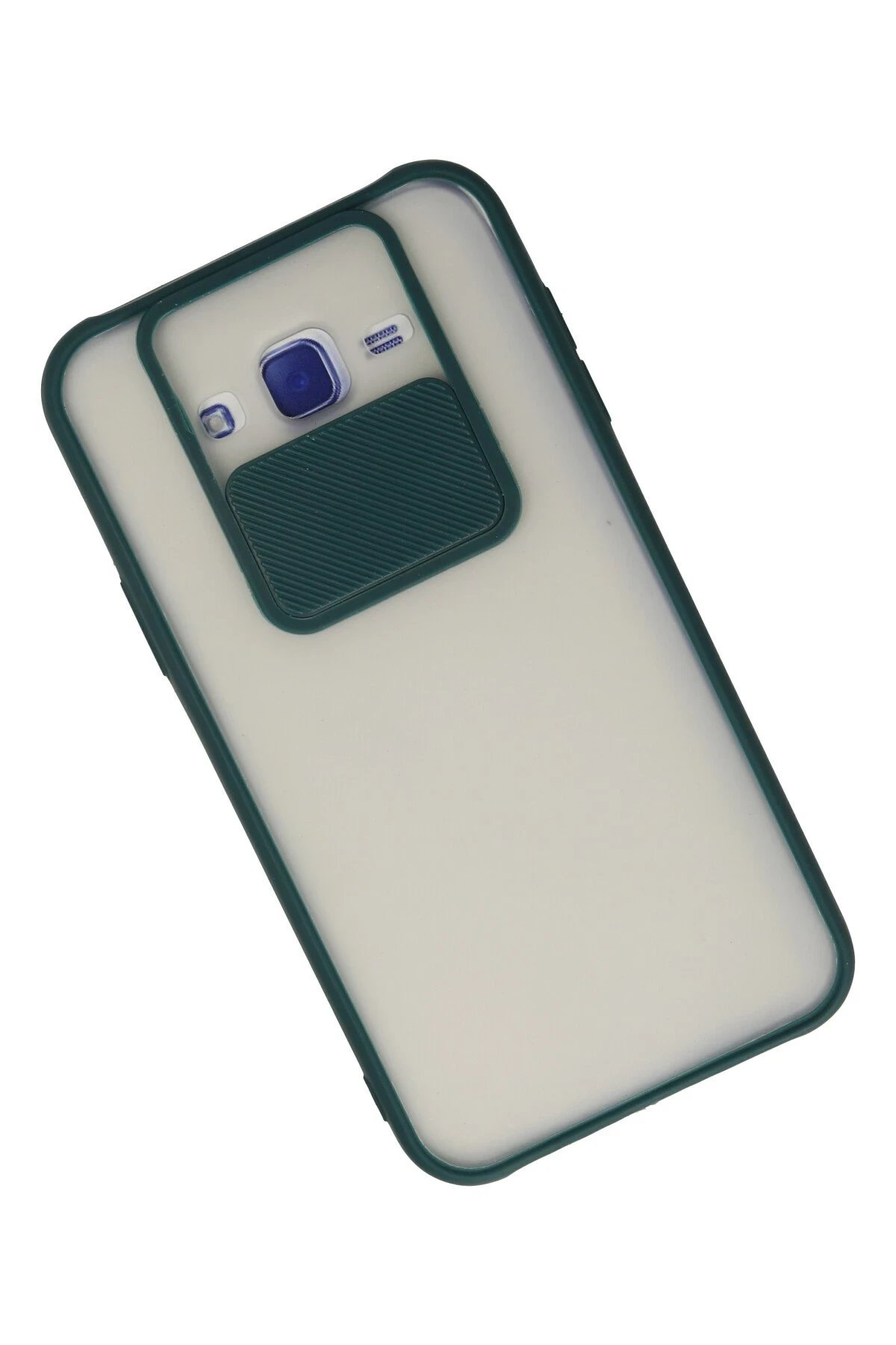 Samsung Galaxy J7 Kılıf Palm Buzlu Kamera Sürgülü Silikon - Yeşil-(5796) - Görsel 3