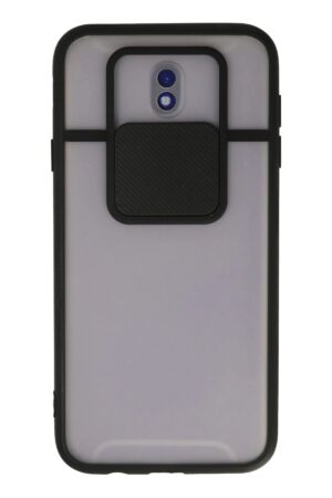 Samsung Galaxy J7 Pro / J730 Kılıf Palm Buzlu Kamera Sürgülü Silikon - Siyah-(5796)