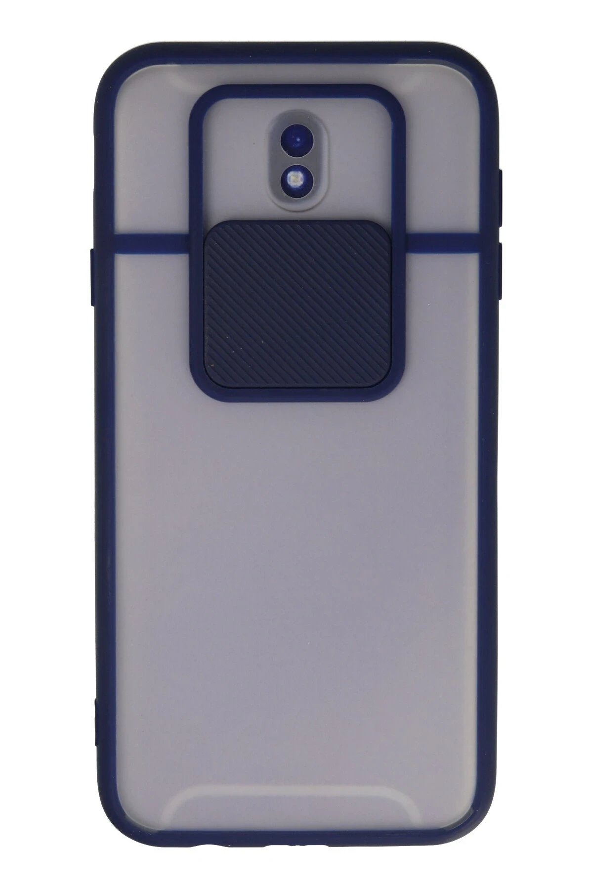 Samsung Galaxy J7 Pro / J730 Kılıf Palm Buzlu Kamera Sürgülü Silikon - Lacivert-(5796)