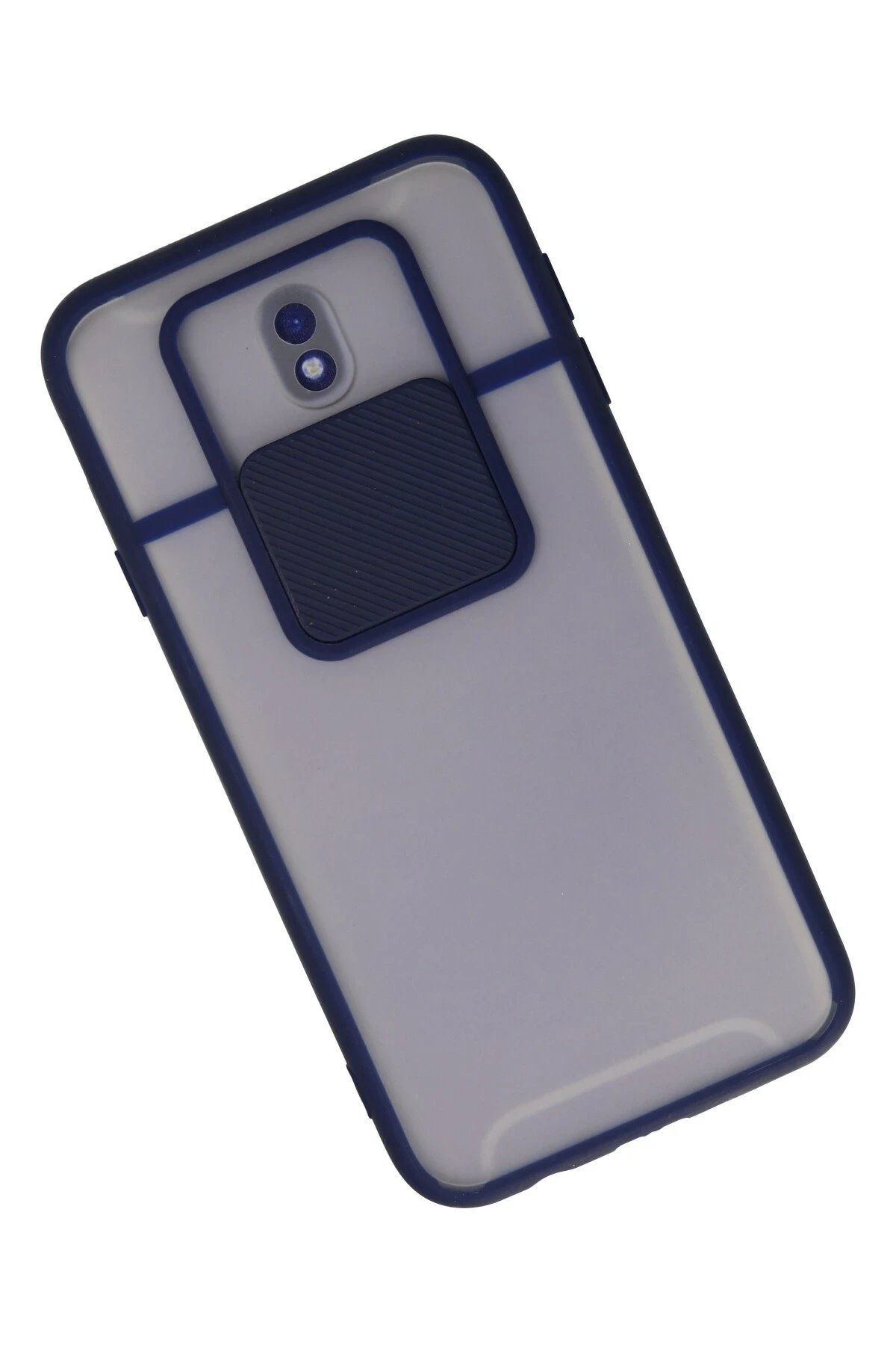 Samsung Galaxy J7 Pro / J730 Kılıf Palm Buzlu Kamera Sürgülü Silikon - Lacivert-(5796) - Görsel 2