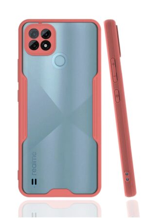 Realme C21 Kılıf Platin Silikon - Pembe-(5796)