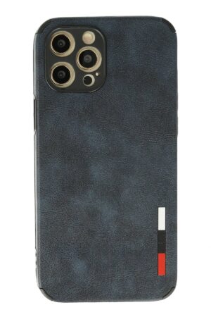 iPhone 12 Pro Kılıf Loop Deri Silikon - Lacivert-(5796)