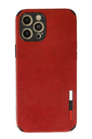 iPhone 12 Pro Kılıf Loop Deri Silikon - Kırmızı-(5796)