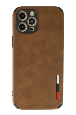 iPhone 12 Pro Max Kılıf Loop Deri Silikon - Kahverengi-(5796)