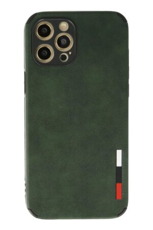 iPhone 12 Pro Max Kılıf Loop Deri Silikon - Yeşil-(5796)