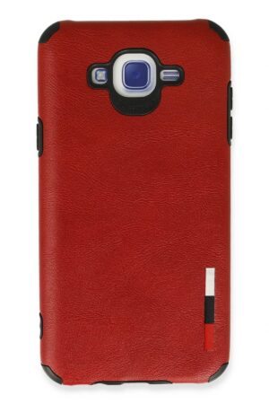 Samsung Galaxy J7 Kılıf Loop Deri Silikon - Kırmızı-(5796)