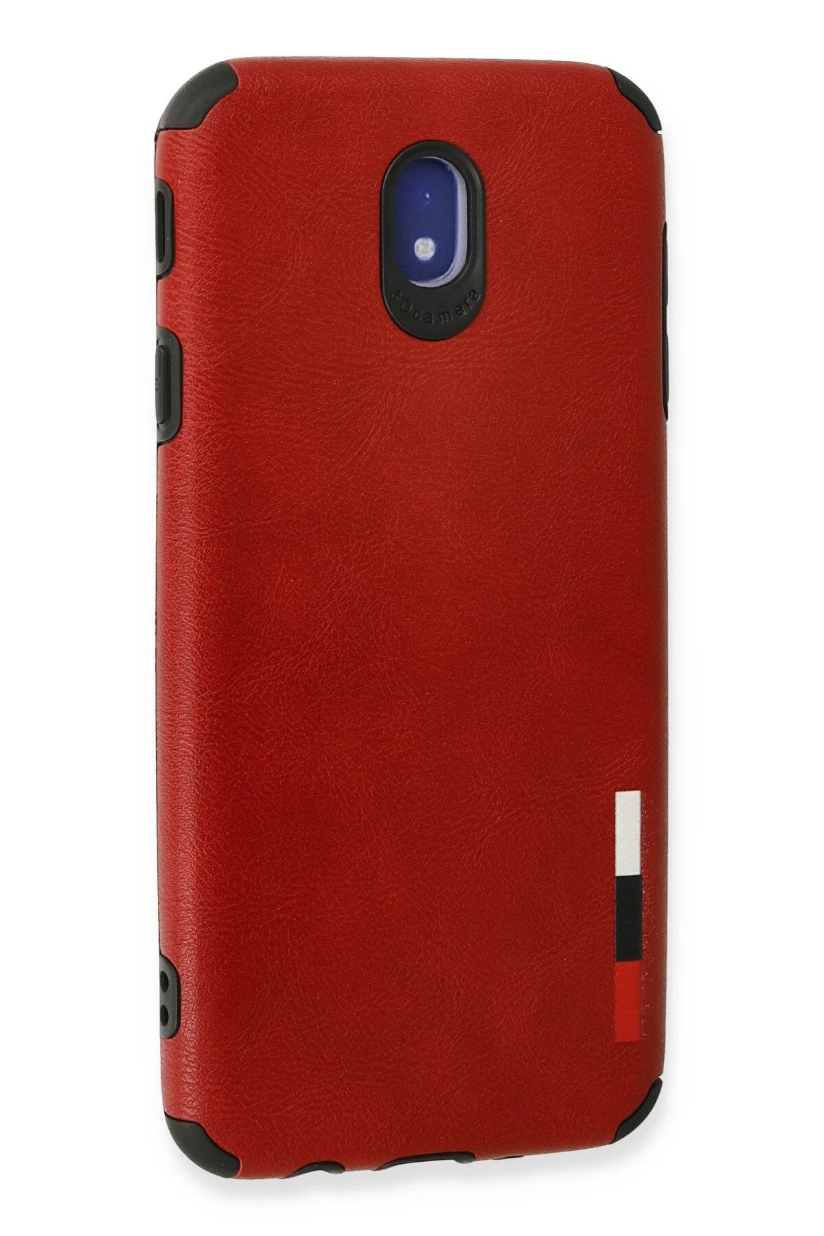 Samsung Galaxy J7 Pro / J730 Kılıf Loop Deri Silikon - Kırmızı-(5796) - Görsel 3