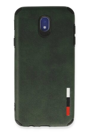 Samsung Galaxy J7 Pro / J730 Kılıf Loop Deri Silikon - Yeşil-(5796)