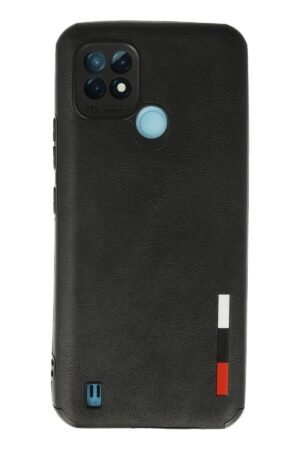 Realme C21 Kılıf Loop Deri Silikon - Siyah-(5796)