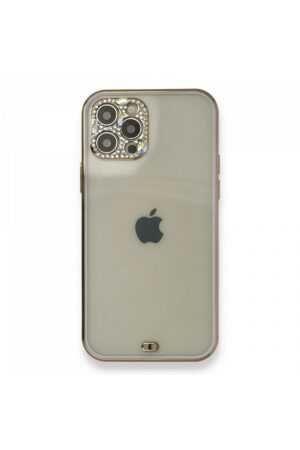 iPhone 12 Pro Kılıf Liva Taşlı Silikon - Mor-(5796)