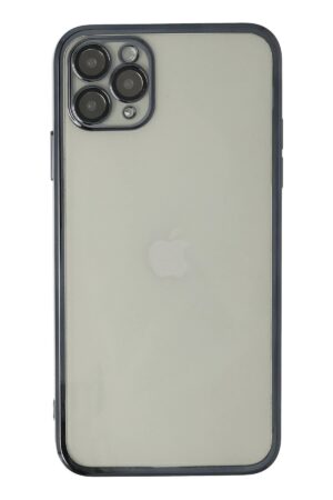 iPhone 11 Pro Max Kılıf Lensli Silikon - Siyah-(5796)