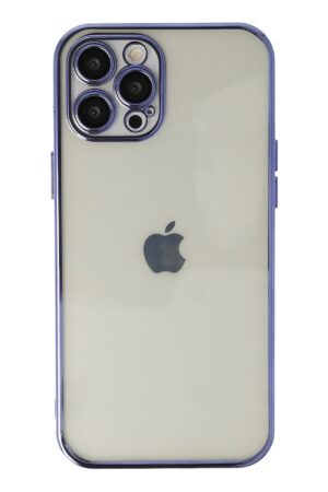 iPhone 12 Pro Max Kılıf Lensli Silikon - Mor-(5796)