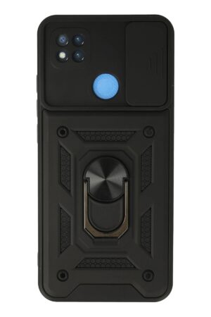 Xiaomi Redmi 9C Kılıf Pars Lens Yüzüklü Silikon - Siyah-(5796)