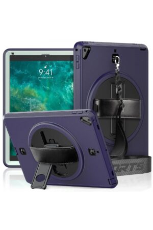 iPad 5 Air 9.7 Kılıf Strap-C Otterbox Tablet Kapak - Lacivert-(5796)