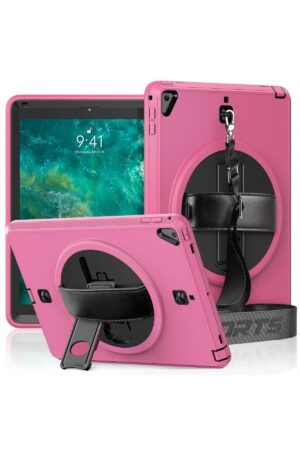 iPad 5 Air 9.7 Kılıf Strap-C Otterbox Tablet Kapak - Pembe-(5796)