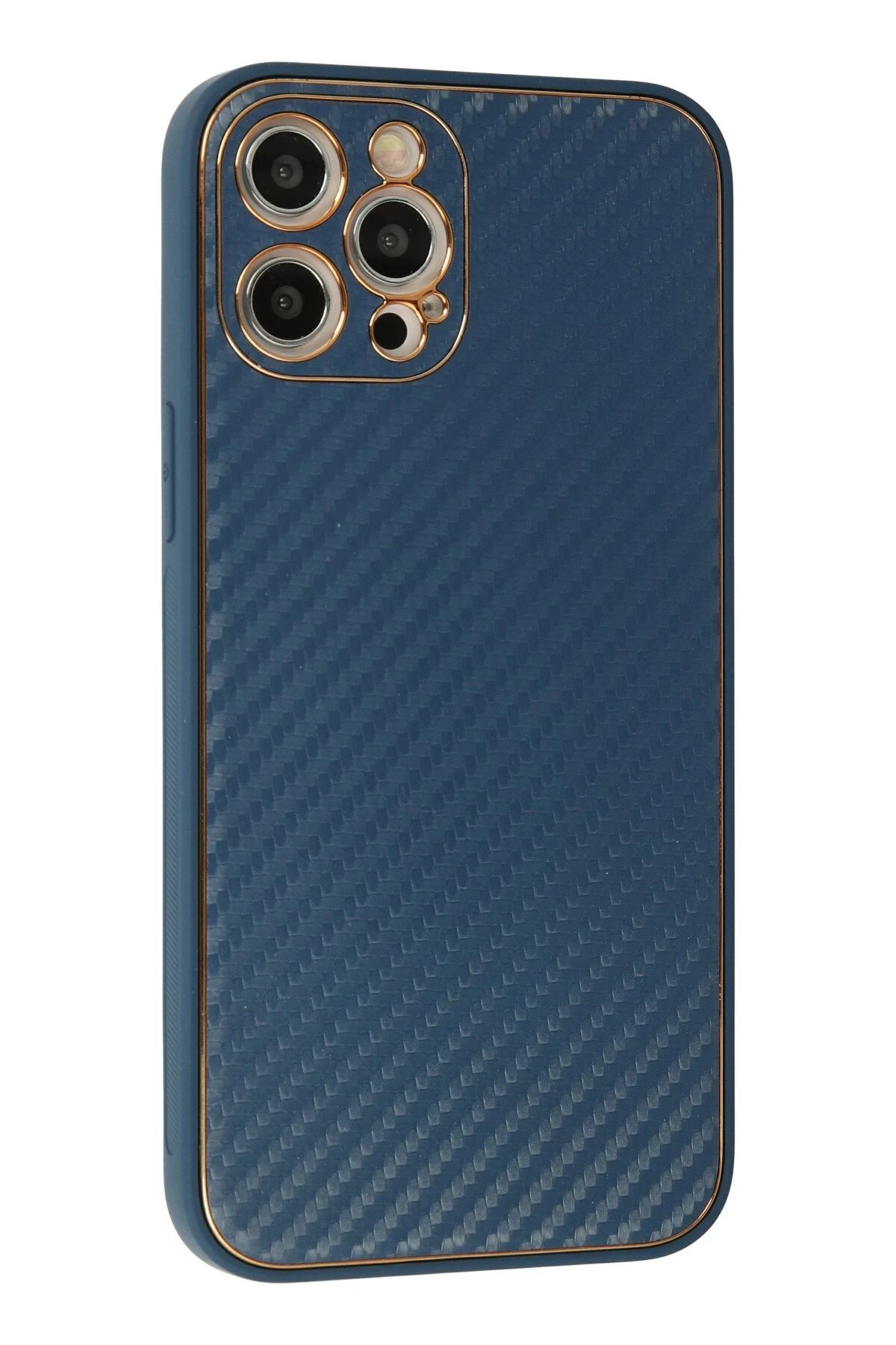 iPhone 12 Pro Kılıf Coco Karbon Silikon - Mavi-(5796) - Görsel 2