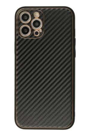 iPhone 12 Pro Max Kılıf Coco Karbon Silikon - Siyah-(5796)