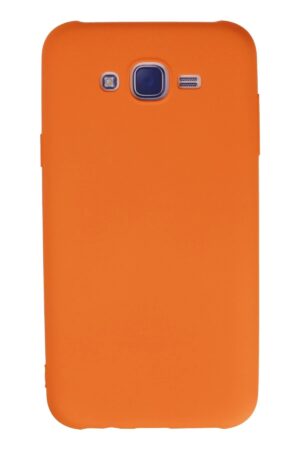 Samsung Galaxy J7 Kılıf Nano içi Kadife Silikon - Turuncu-(5796)