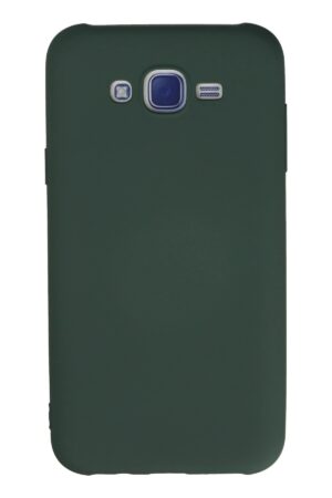 Samsung Galaxy J7 Kılıf Nano içi Kadife Silikon - Koyu Yeşil-(5796)