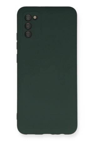 Samsung Galaxy A03S Kılıf Nano içi Kadife Silikon - Koyu Yeşil-(5796)