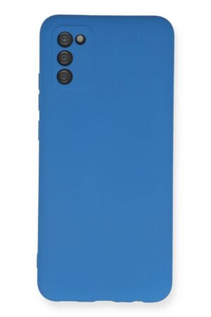 Samsung Galaxy A03S Kılıf Nano içi Kadife Silikon - Mavi-(5796)