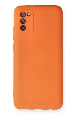 Samsung Galaxy A03S Kılıf Nano içi Kadife Silikon - Turuncu-(5796)