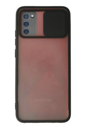 Samsung Galaxy A03S Kılıf Palm Buzlu Kamera Sürgülü Silikon - Siyah-(5796)