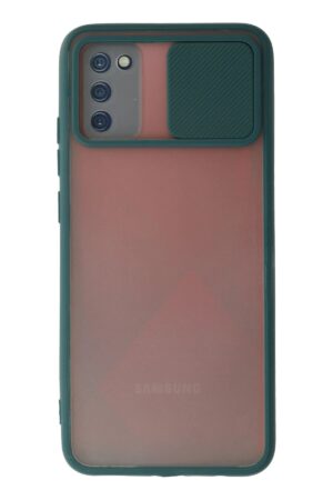 Samsung Galaxy A03S Kılıf Palm Buzlu Kamera Sürgülü Silikon - Yeşil-(5796)