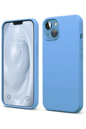 iPhone 14 Kılıf First Silikon - Mavi-(5796)