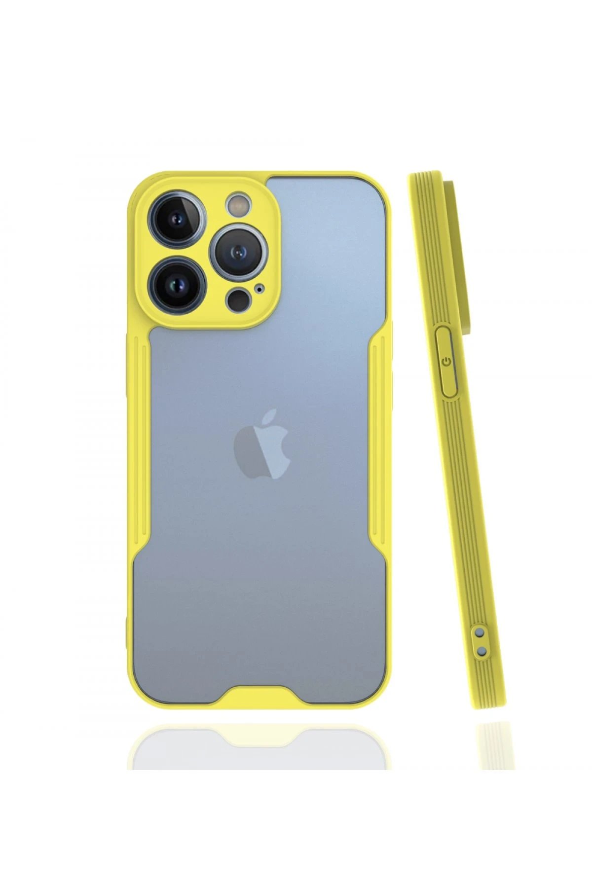 iPhone 13 Pro Kılıf Platin Silikon - Sarı-(5796)