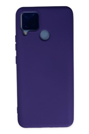 Realme C15 Kılıf Nano içi Kadife Silikon - Mor-(5796)