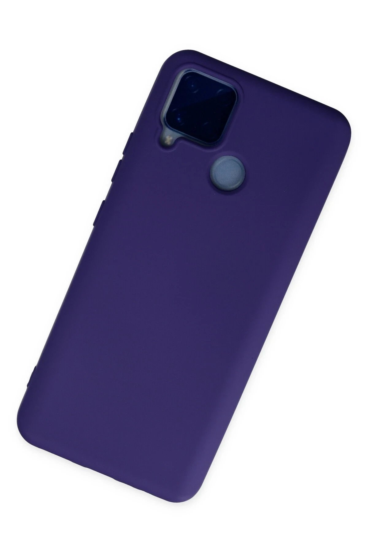Realme C15 Kılıf Nano içi Kadife Silikon - Mor-(5796) - Görsel 2