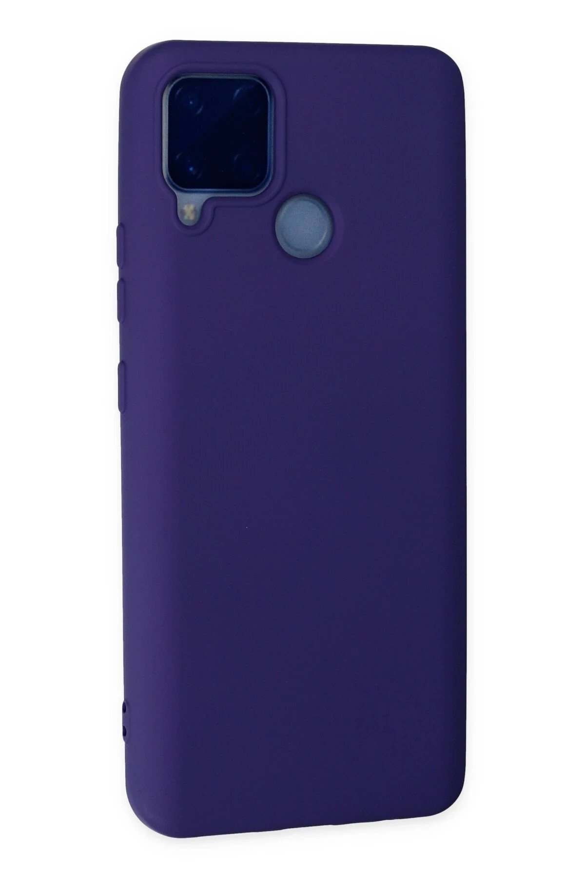 Realme C15 Kılıf Nano içi Kadife Silikon - Mor-(5796) - Görsel 3