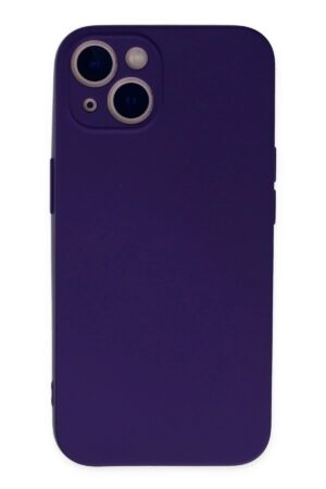 iPhone 13 Mini Kılıf Nano içi Kadife Silikon - Mor-(5796)